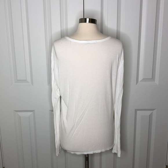 T by Alexander Wang Long Sleeve Pocket T-Shirt White L - Picture 7 of 9